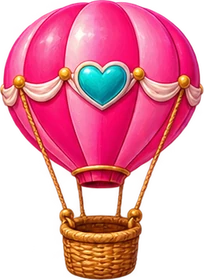 Heartwing hot-air balloon artwork